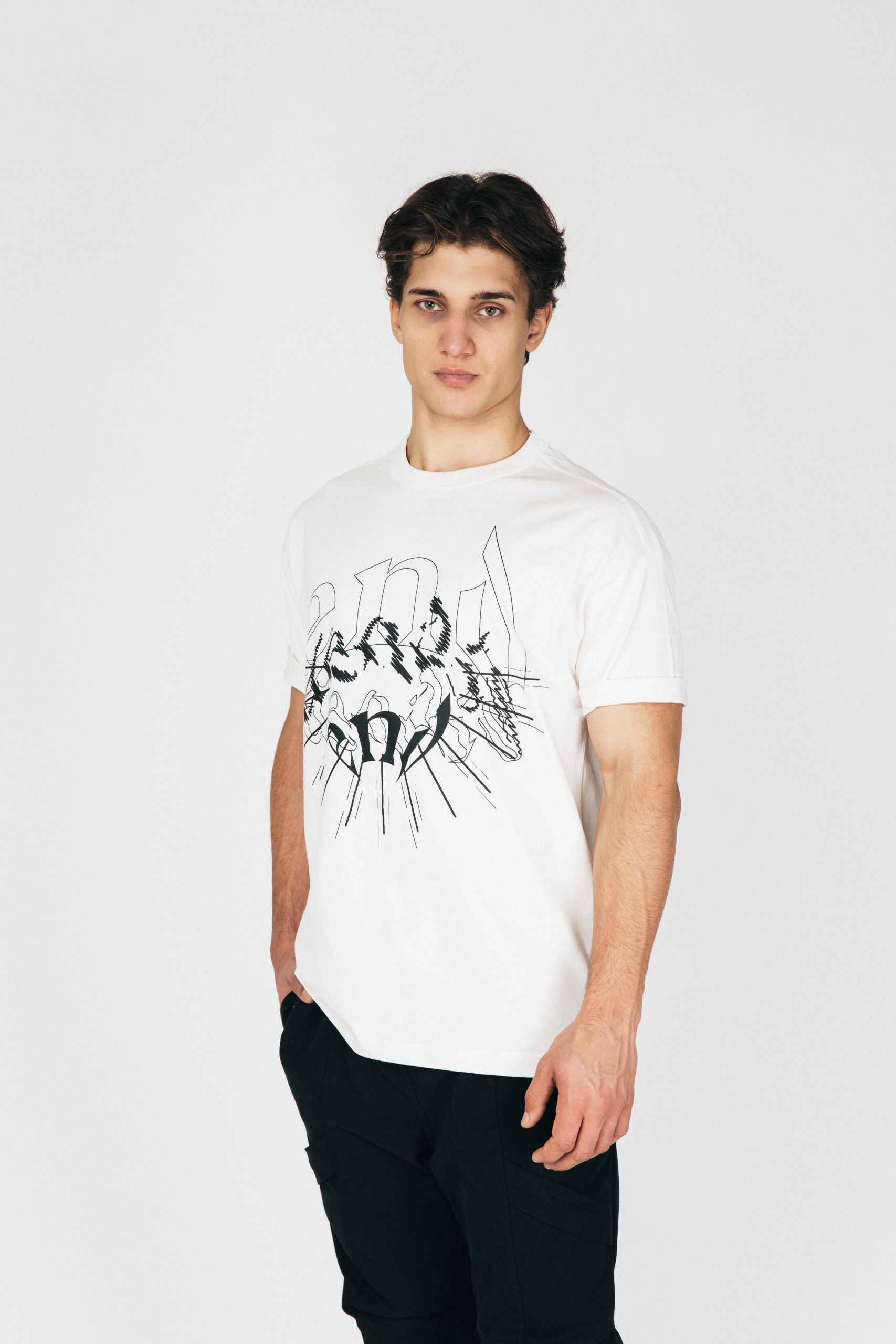 „END“ T-SHIRT IN CREAM WHITE - Pavol Dendis