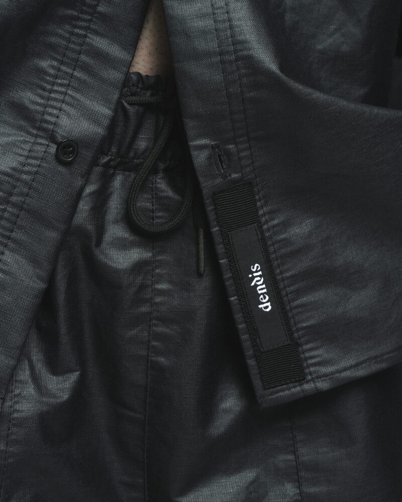 BLACK COATED LINEN SHIRT - Image 3